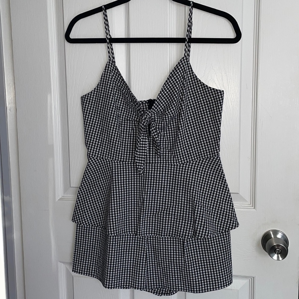 Black and White Gingham Romper